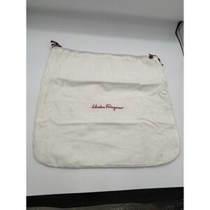 Authentic Salvatore Ferragamo Dustbag 14.5" Long White Drawstring